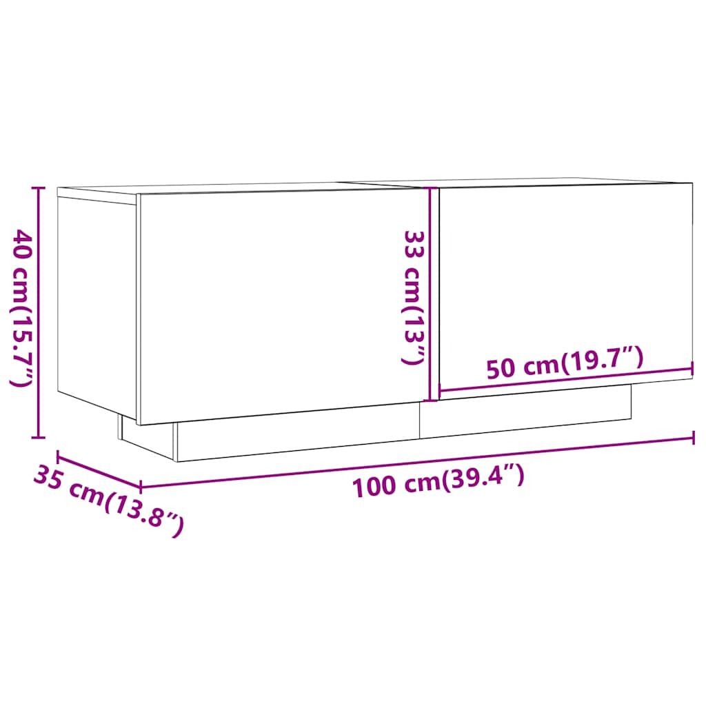 vidaXL TV-Schrank Schwarz 100x35x40 cm Holzwerkstoff