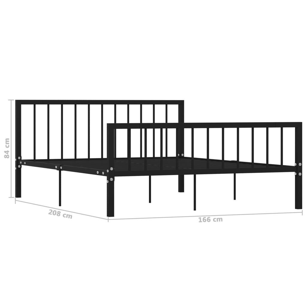 vidaXL Bettgestell Schwarz Metall 160×200 cm
