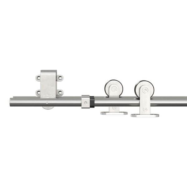 vidaXL Schiebetür-Beschlagsatz 183 cm Edelstahl Silbern