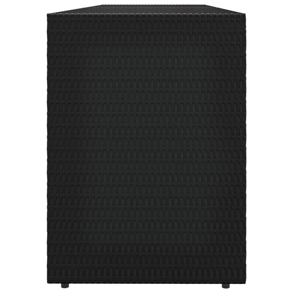 vidaXL Gartenschrank Schwarz 198x55,5x80 cm Poly Rattan