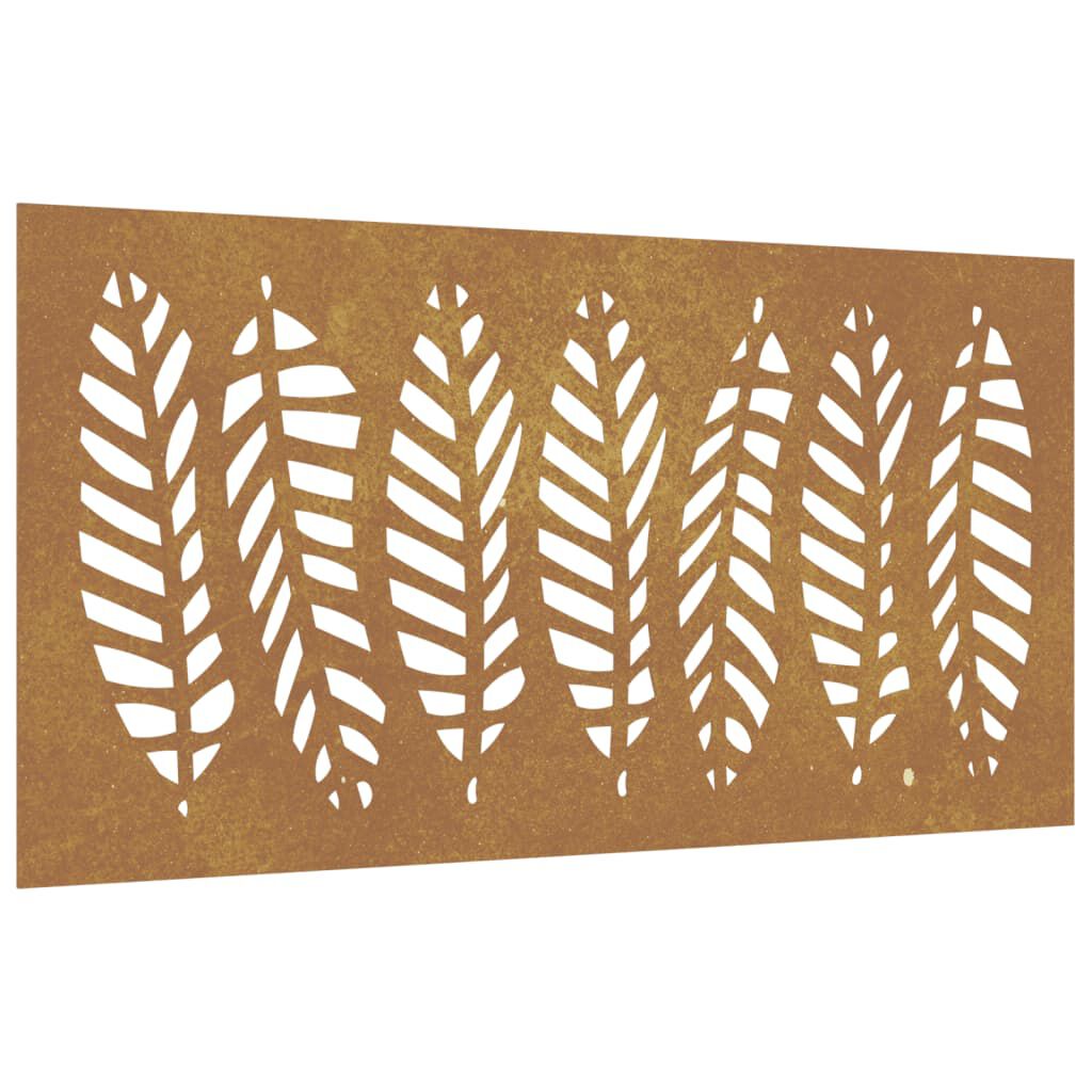 vidaXL Garten-Wanddeko 105x55 cm Cortenstahl Blatt-Design