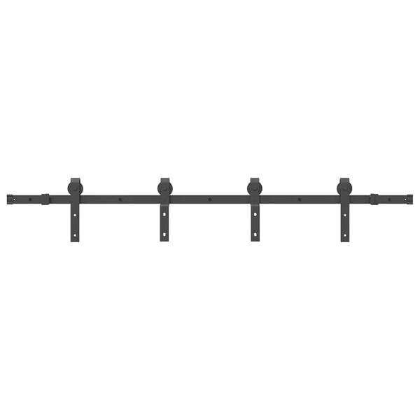 vidaXL Schiebetürbeschlag-Set 183 cm Stahl Schwarz
