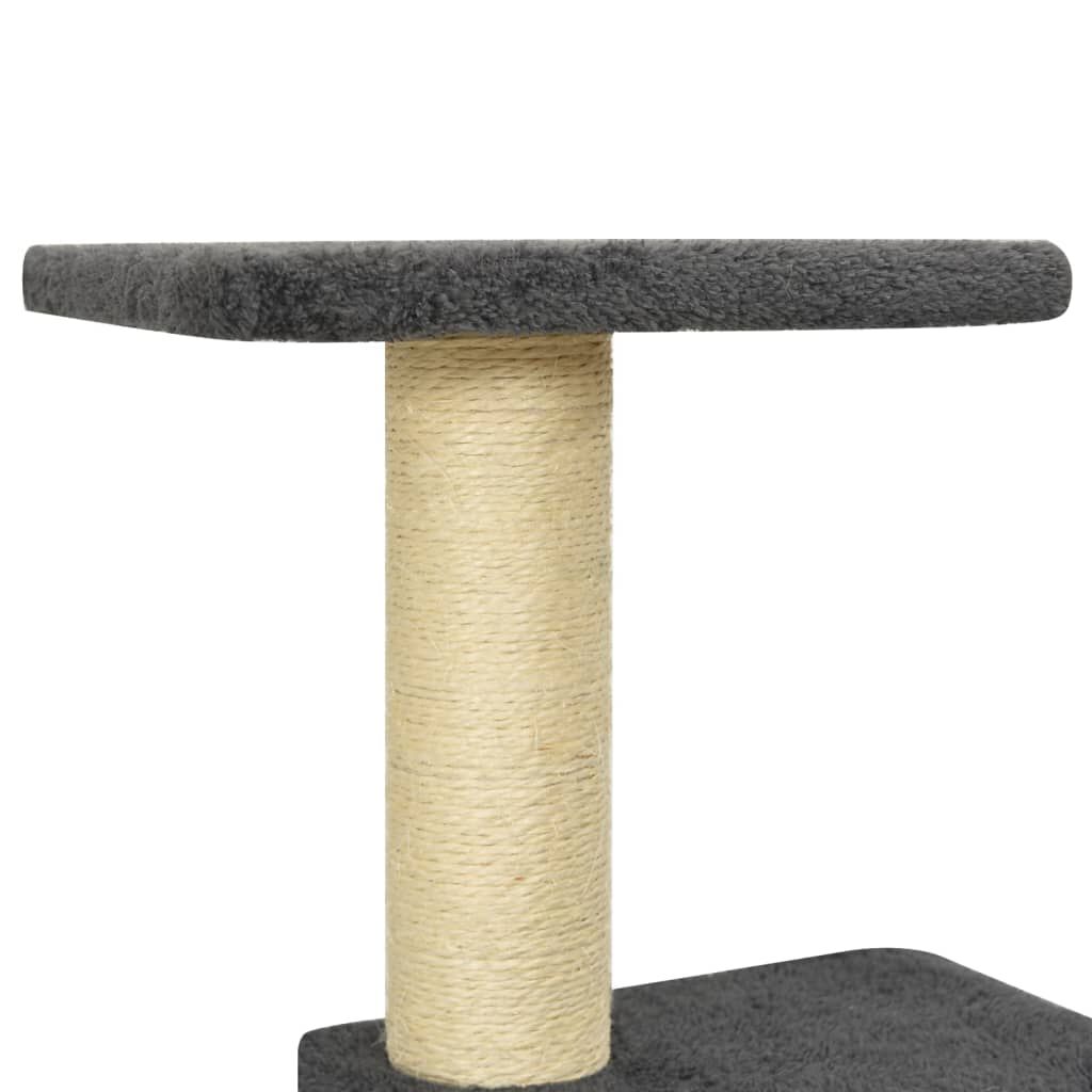 vidaXL Kratzbaum mit Sisal-Kratzsäulen Dunkelgrau 118,5 cm