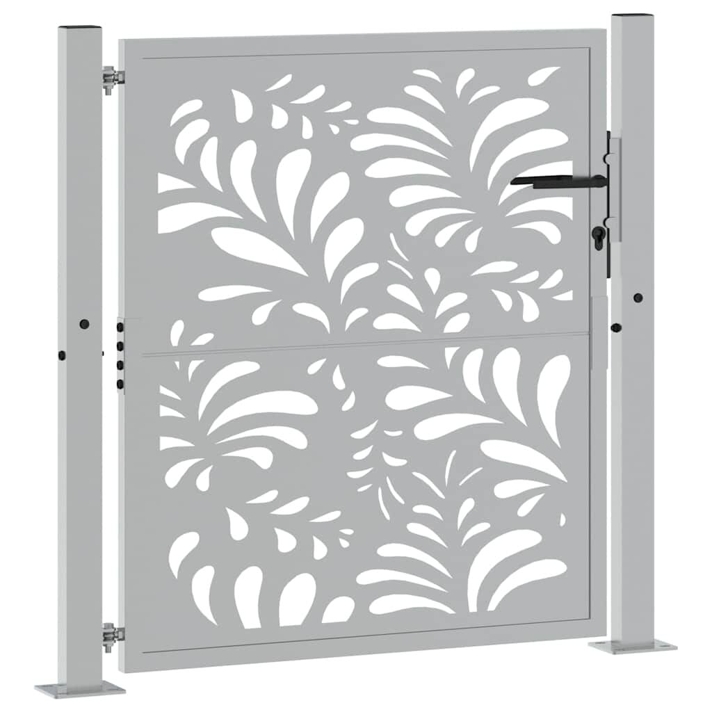 vidaXL Gartentor 105x105 cm Wetterfester Stahl Wellen-Design