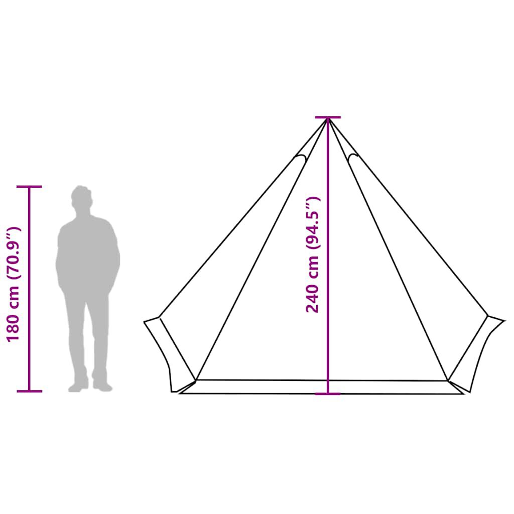 vidaXL Tipi-Familienzelt 6 Personen Grau und Orange Wasserdicht