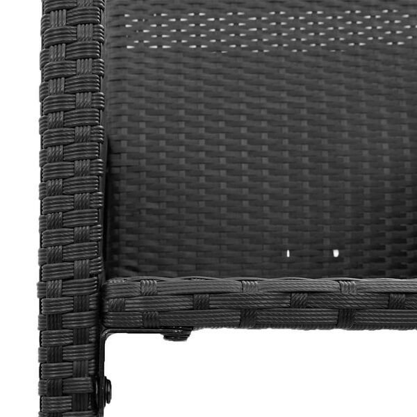 vidaXL 3-tlg. Gartenbar-Set ohne Kissen Schwarz Poly Rattan Akazie