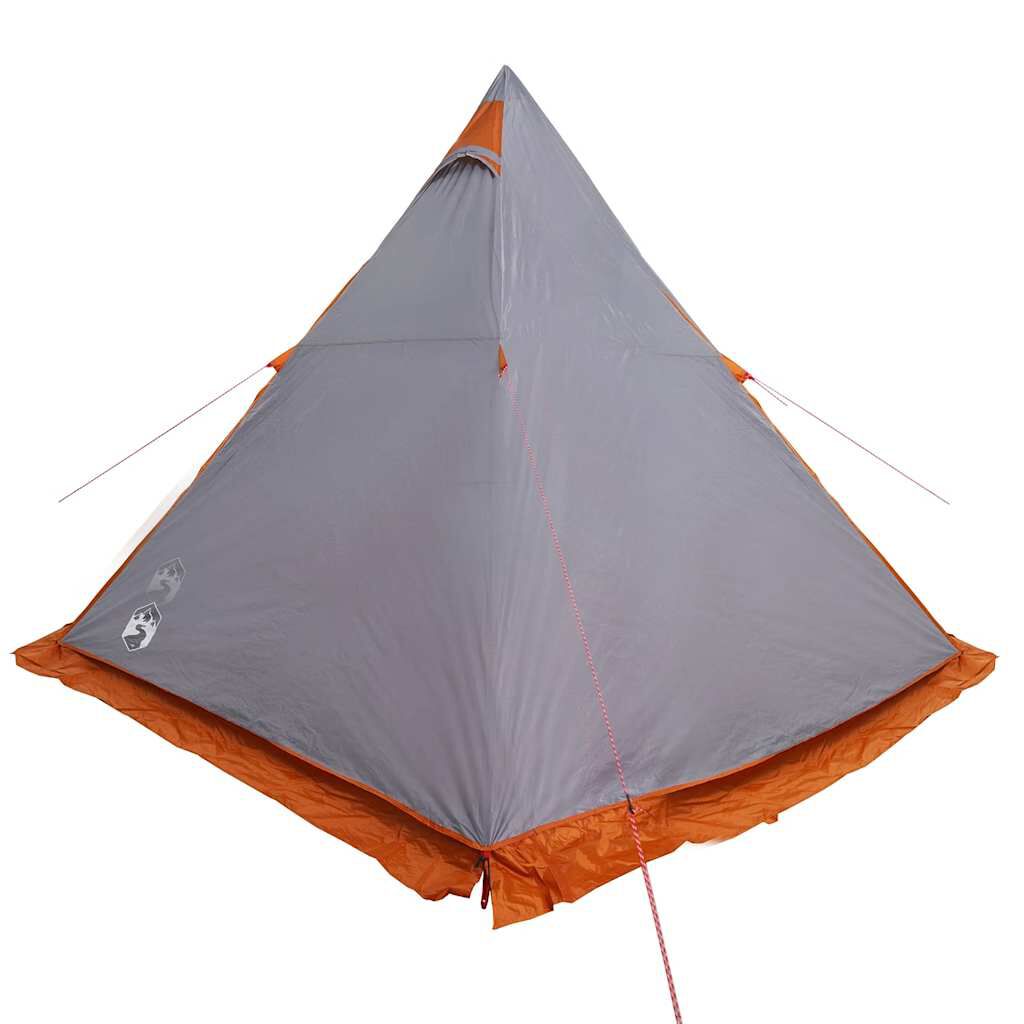 vidaXL Tipi-Familienzelt 6 Personen Grau und Orange Wasserdicht