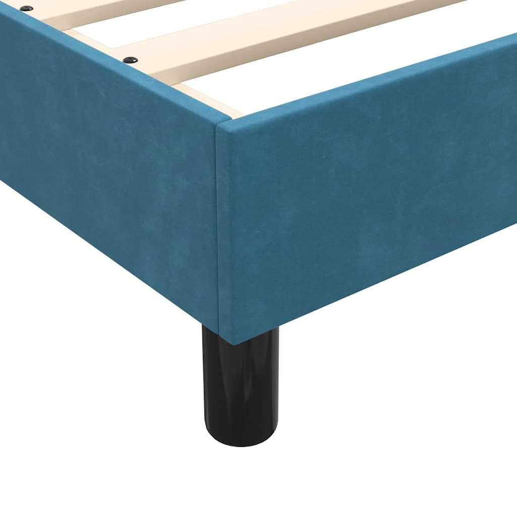 vidaXL Boxspringbett ohne Matratze Dunkelblau 80x220 cm Samt
