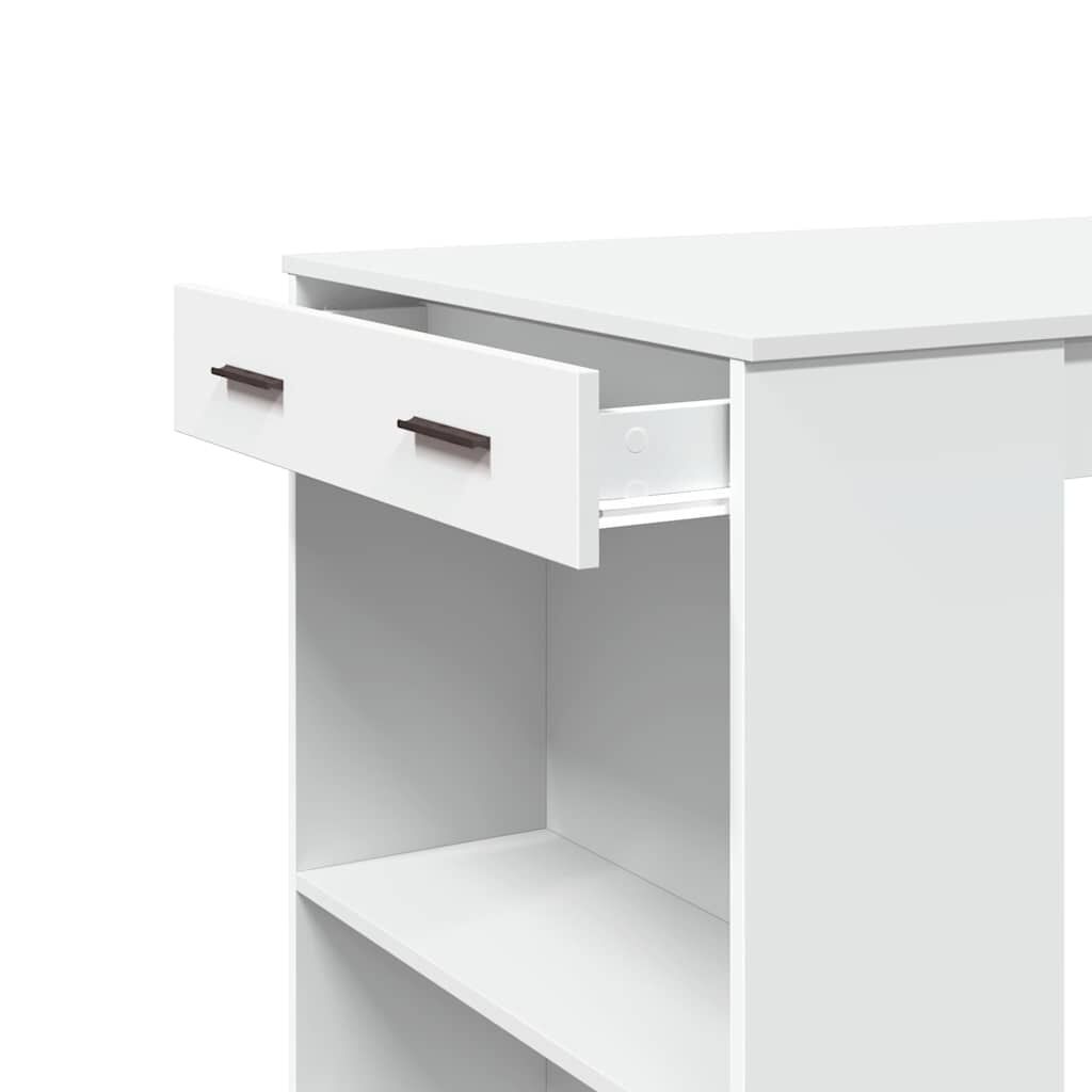 vidaXL Bartisch Weiß 102x70x103,5 cm Holzwerkstoff