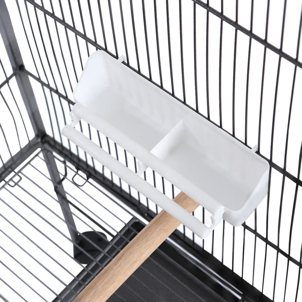 vidaXL Vogelkäfig Schwarz 54x54x146 cm Stahl