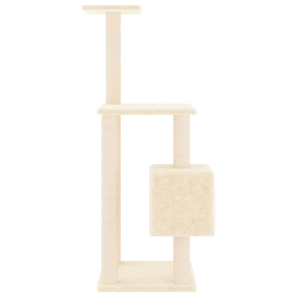 vidaXL Kratzbaum mit Sisal-Kratzsäulen Creme 104 cm