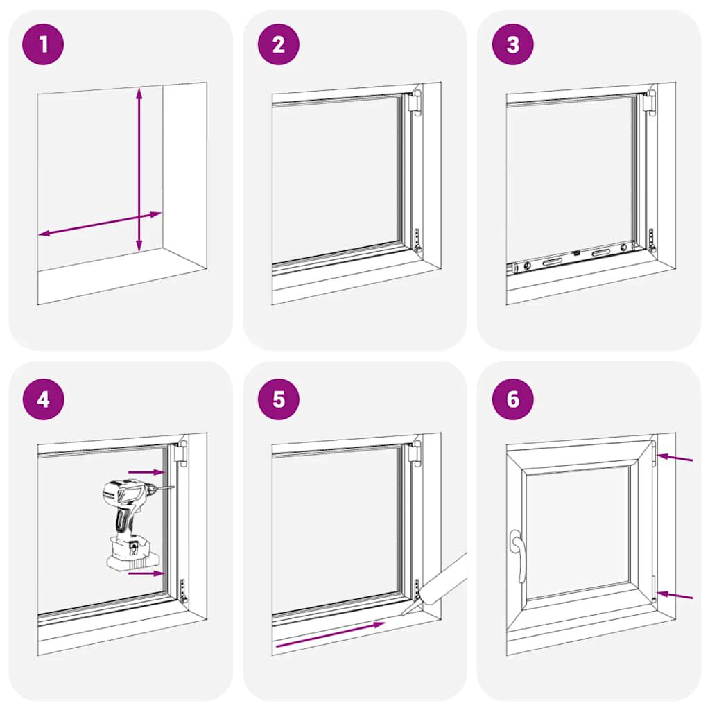 vidaXL Kellerfenster "RISOR" 50x50 cm Drehkipp DIN Rechts Anthrazit