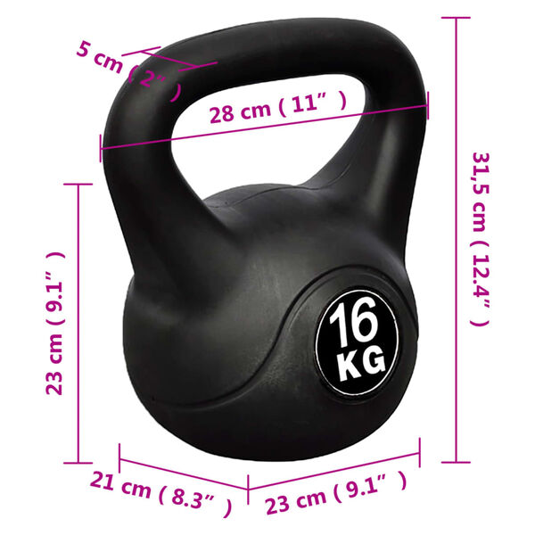 vidaXL Kugelhantel 16 kg