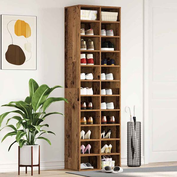 vidaXL Schuhschrank Altholz-Optik 54x34x183 cm Holzwerkstoff