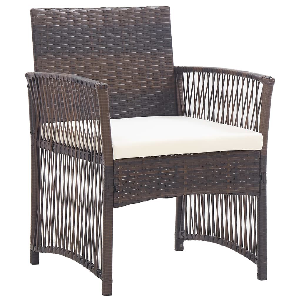 vidaXL 4-tlg. Garten-Lounge-Set mit Auflage Poly Rattan Braun