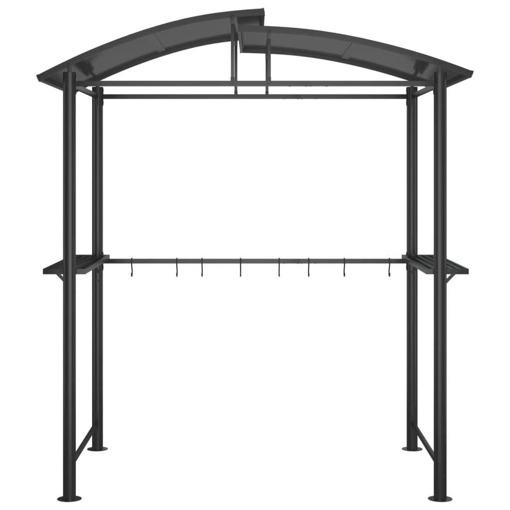 vidaXL Grillpavillon mit Seitenregalen Anthrazit 210x114x230 cm Stahl
