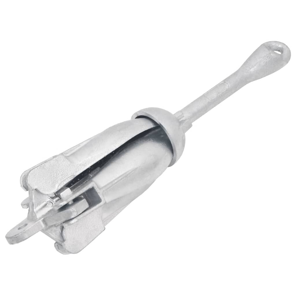 vidaXL Klappanker mit Seil Silbern 1,5 kg Temperguss