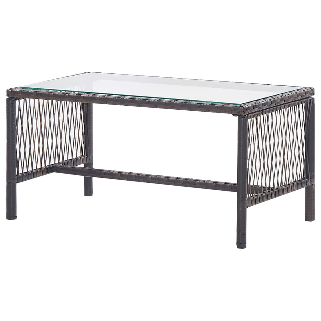 vidaXL 4-tlg. Garten-Lounge-Set mit Auflage Poly Rattan Braun